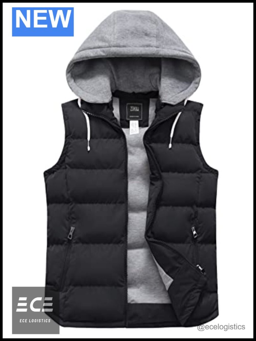Women's Quilted Puffer Vest Hooded Winter Outerwear Jacket